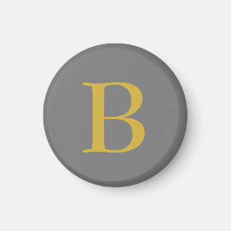 Aimant Monogramme couleur or gris moderne Ajouter un nom