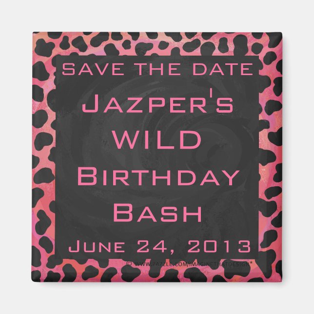 Aimant Monogramme Dalmatien Noir et Rouge (Devant)