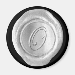 Aimant Monogramme de cire - Argent - Style de scri
