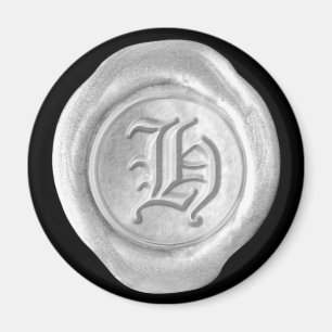 Aimant Monogramme de cire - Argent - Vieux Anglais