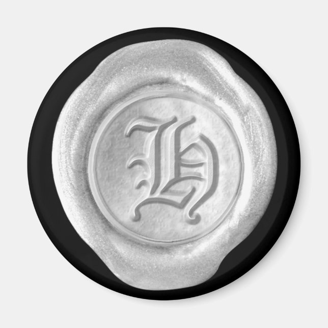 Aimant Monogramme de cire - Argent - Vieux Anglais (Devant)
