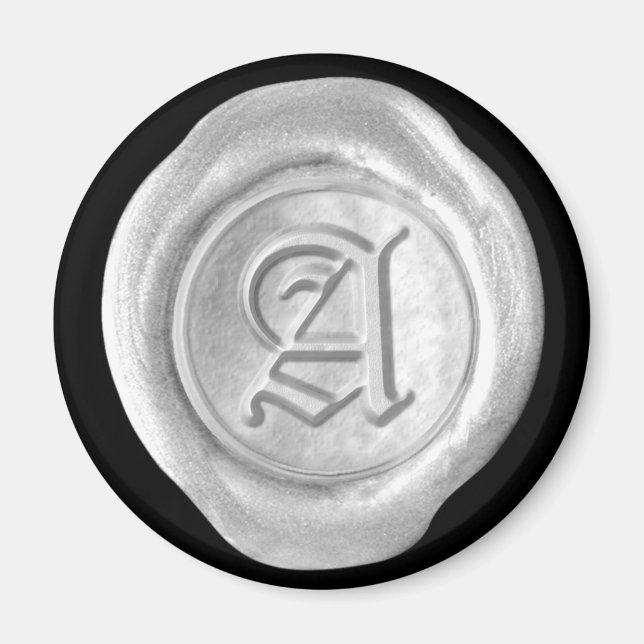 Aimant Monogramme de cire - Argent - Vieux Anglais (Devant)