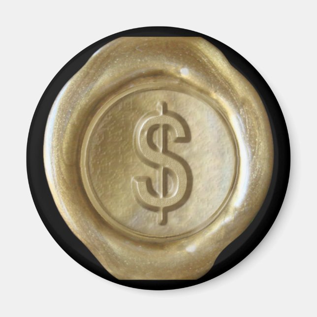 Aimant Monogramme de cire - Or - Style gras (Devant)