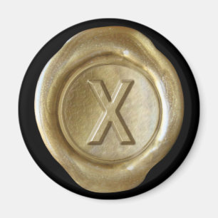 Aimant Monogramme de cire - Or - Style gras -