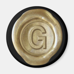 Aimant Monogramme de cire - Or - Style gras -