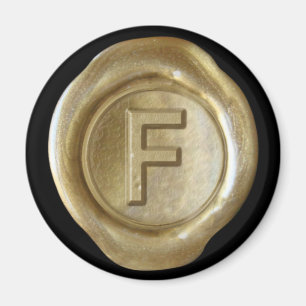 Aimant Monogramme de cire - Or - Style gras -