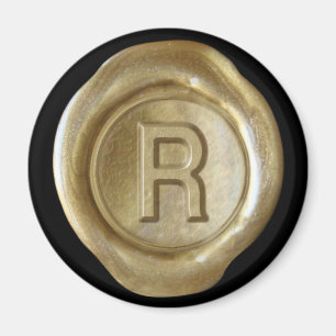 Aimant Monogramme de cire - Or - Style gras -