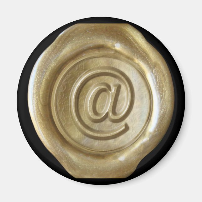 Aimant Monogramme de cire - Or - Style gras - (Devant)