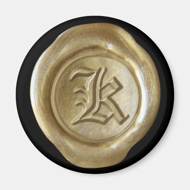Aimant Monogramme de cire - Or - Vieux Anglais - (Devant)