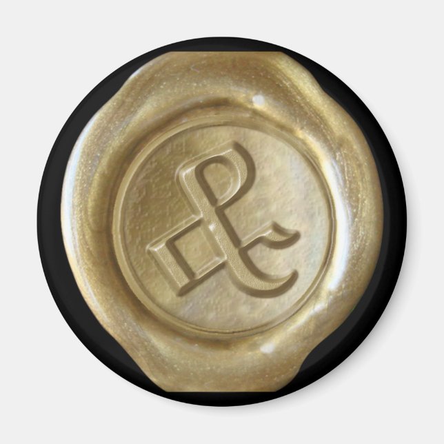 Aimant Monogramme de cire - Or - Vieux Anglais - (Devant)