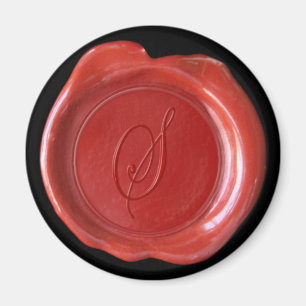 Aimant Monogramme de cire - Rouge - Style de scrip