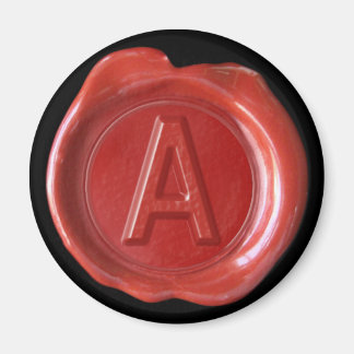 Aimant Monogramme de cire - Rouge - Style gras -