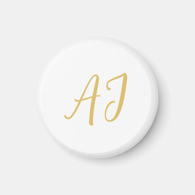 Aimant Monogramme de couleur or professionnel classique i (Devant)