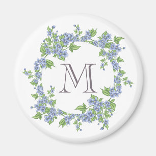 Aimant Monogramme de couronne florale