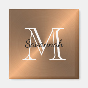 Aimant Monogramme de cuivre moderne Faux Metal