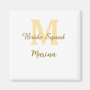 Aimant Monogramme de l'équipe de la mariée simple shower 