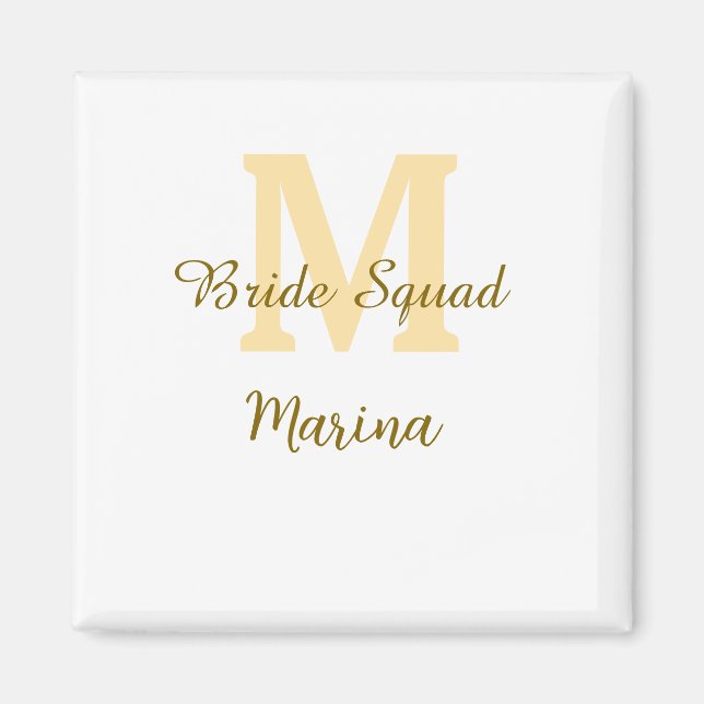 Aimant Monogramme de l'équipe de la mariée simple shower  (Devant)
