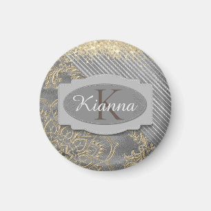 Aimant Monogramme de mandala chic
