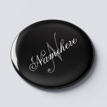 Aimant Monogramme de nom noir et blanc personnalisé uniqu<br><div class="desc">Personnalisé Unique Noir et Blanc Nom Monogramme Design pour tout le monde.</div>