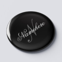 Monogramme de nom noir et blanc personnalisé uniqu