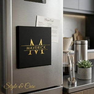 Aimant Monogramme de nom personnalisé Décoration élégante