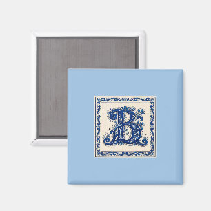 Aimant Monogramme de Rosemaling d'héritage norvégien - Bl