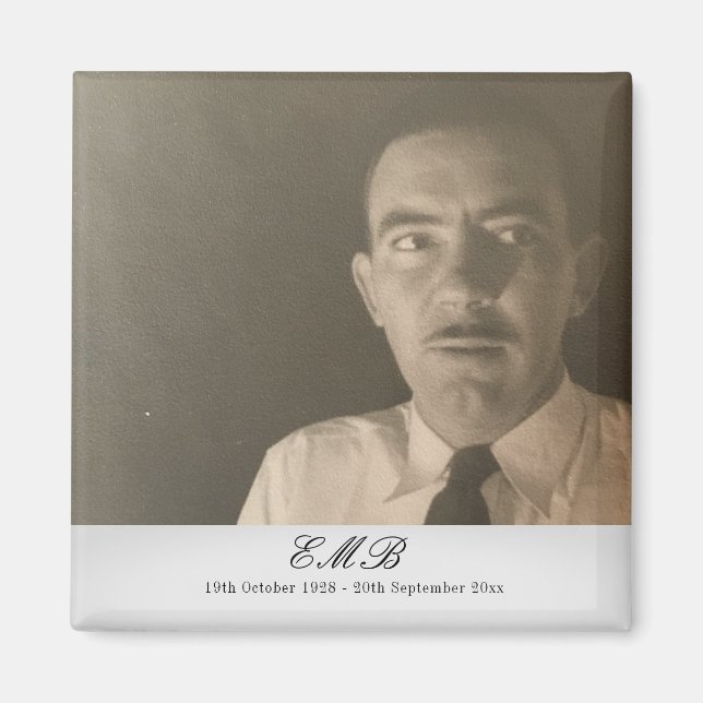 Aimant Monogramme des funérailles commémoratives (Devant)