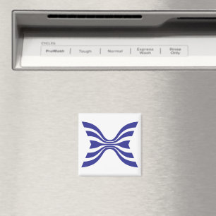 Aimant Monogramme élégant lettre X ligne bleue