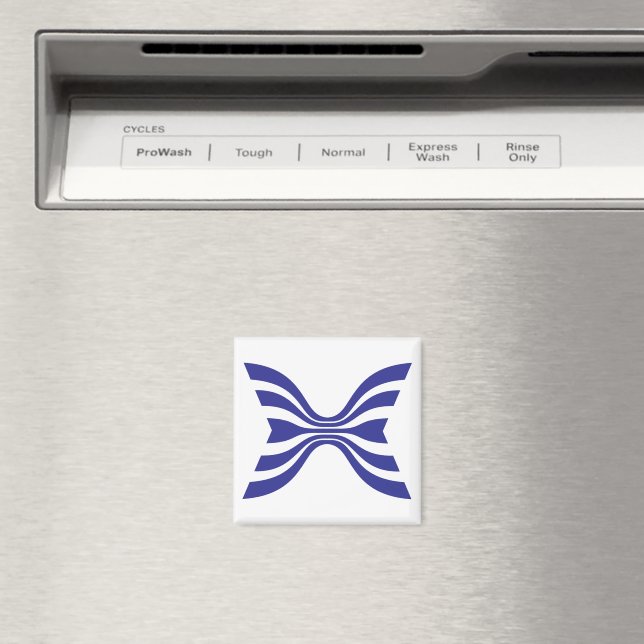 Aimant Monogramme élégant lettre X ligne bleue (In Situ (Lave-vaisselle))
