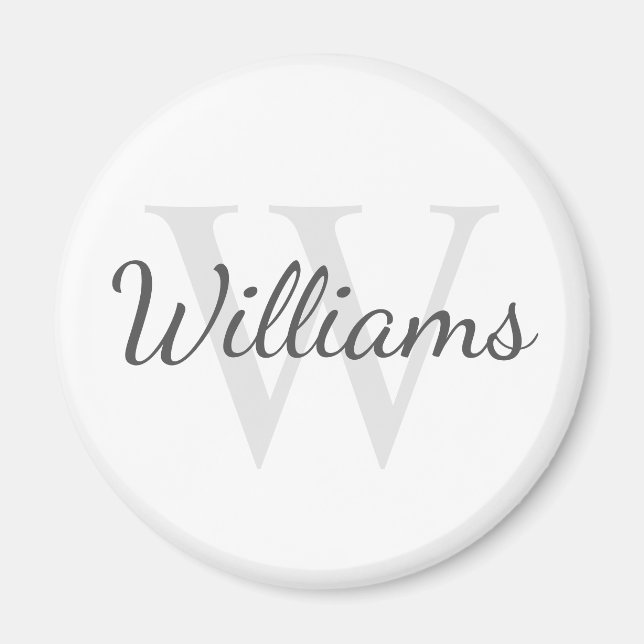 Aimant Monogramme et nom personnalisés (Devant)