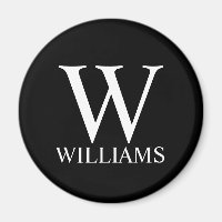 Monogramme et nom personnalisés en noir