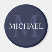 Monogramme et nom personnalisés Marine Blue
