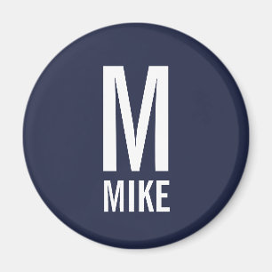 Aimant Monogramme et nom personnalisés modernes