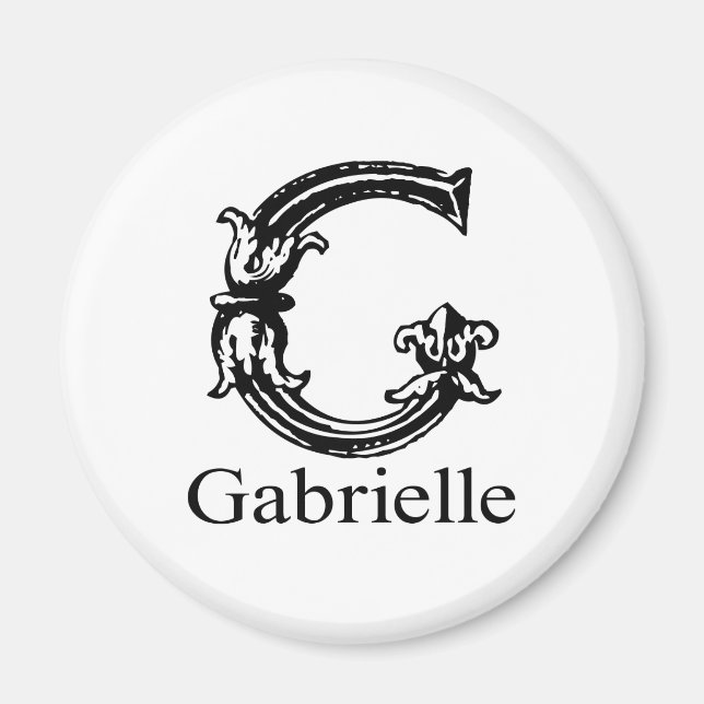 Aimant Monogramme fantaisie : Gabrielle (Devant)