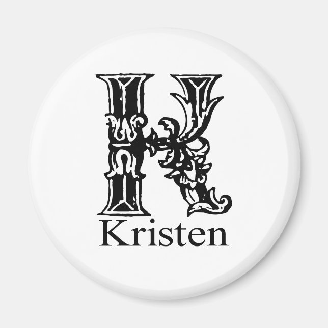 Aimant Monogramme fantaisie : Kristen (Devant)