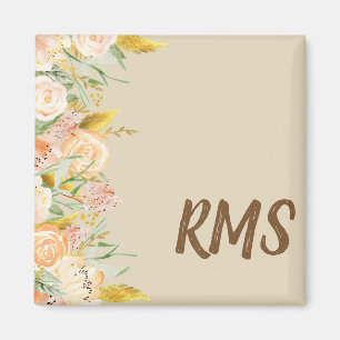 Aimant Monogramme floral de la bordure latérale