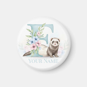 Aimant Monogramme floral personnalisé 'F' avec un adorabl