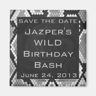 Aimant Monogramme gris, blanc et noir de Snakeskin