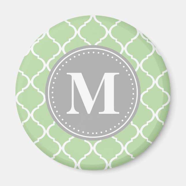 Aimant Monogramme Gris de lattice marocain (Devant)