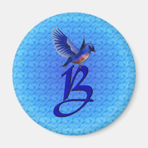 Aimant Monogramme initiale B Bluebird