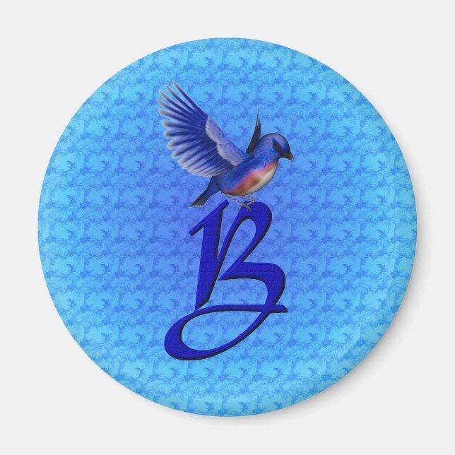 Aimant Monogramme initiale B Bluebird (Devant)