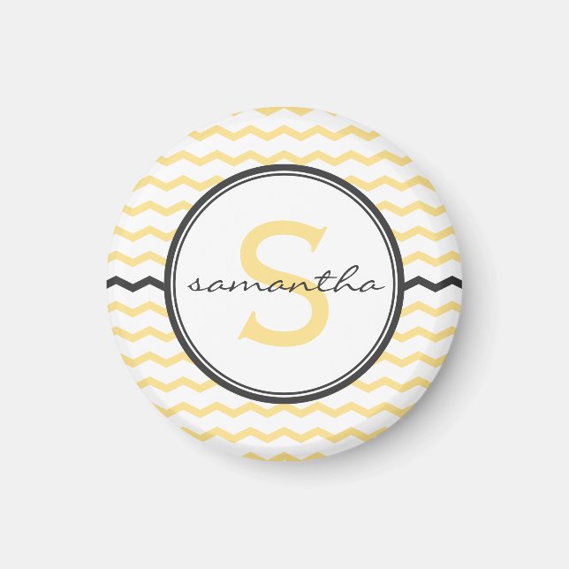 Aimant Monogramme jaune Chevron (Devant)
