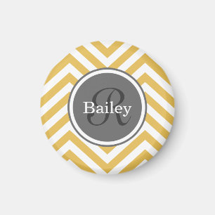 Aimant Monogramme jaune de Chevron