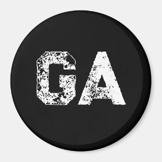 Aimant Monogramme Lettres Initiales Noir Blanc Simple