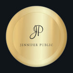 Aimant Monogramme Modèle d'or Faux Elégant Moderne<br><div class="desc">Élégant Modèle d'or Faux moderne Monogramme magnétique ronde.</div>