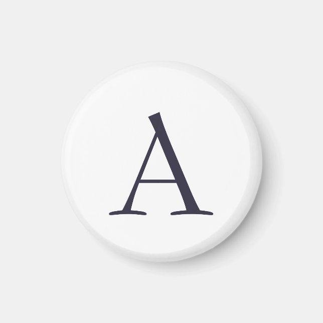 Aimant Monogramme moderne élégant bleu clair initial (Devant)