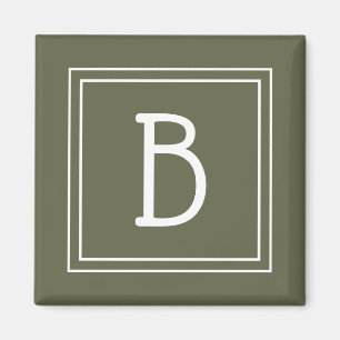 Aimant Monogramme moderne Modèle initial Russe Vert