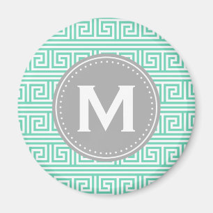 Aimant Monogramme Moderne Monnaie grecque Motif clé