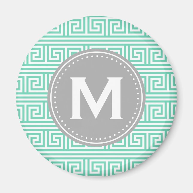 Aimant Monogramme Moderne Monnaie grecque Motif clé (Devant)