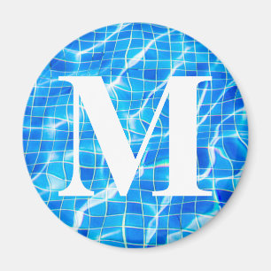 Aimant Monogramme Monogramme Piscine Bleue Aquatique